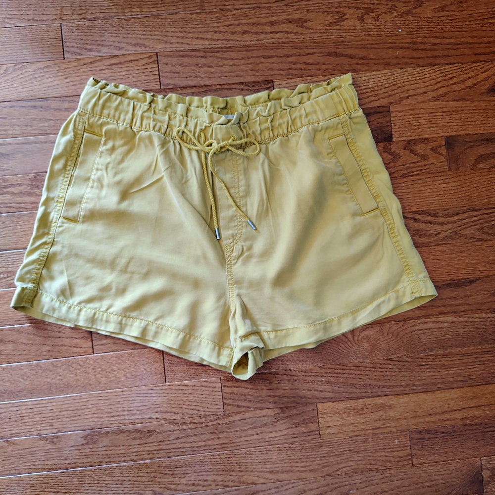 LOFT Yellow Drawstring Shorts 3" Inseam